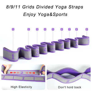 Yoga Pull Strap Belt Multi-Section Elastic Yoga Resistance Bands Latin Dance Stretching Band for Adult Child GYM Fitness Bands