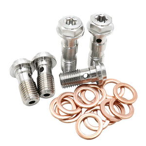 Brake Hose Banjo Bolts M10 1.0  and 1.25 Stainless Steel 304 CNC for Motorcycle Brake Pump, Caliper, Hydraulic Clutch Fittings