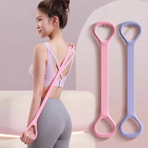 1pc Yoga Pilate eselastic Band 8 Shape Tension Strap with Open Back Open Shoulder Beauty Back Portable Fitness Tool