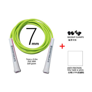 Super long 3.2 meters rope length 7mm PVC 15.5cm long handle 220 gram heavy fitness crossfit crossrope hiit skipping jump rope
