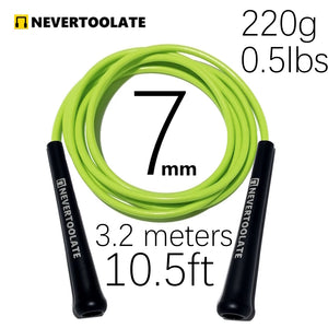 Super long 3.2 meters rope length 7mm PVC 15.5cm long handle 220 gram heavy fitness crossfit crossrope hiit skipping jump rope