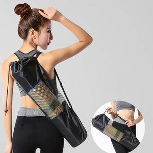 Adjustable Adjustable Strap Mesh Polyester Yoga Pilates Mat Bag Compressed Pouch