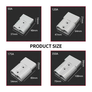 2 Pin Battery Connector 50A 120A 175A 350A 600V High Current Quick Connector DC Power Charging Plug Forklift Car Solar Inverter