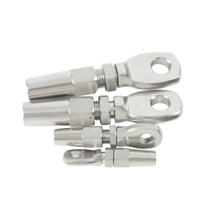 Marine Grade 316 Stainless Steel Swageless Eye Terminal for Wire Rope Cable DIY Fitting Rigging Hardware Balustrade Kit