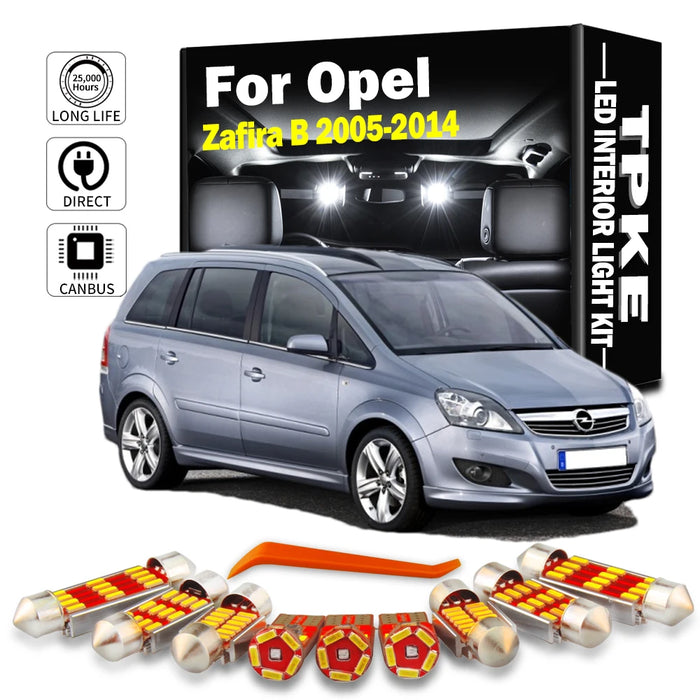 TPKE 11Pcs LED Interior Light Kit For Opel Zafira B 2005 2006 2007-2014 Canbus Glove Box Trunk Reading Dome Lamp Car Accessories