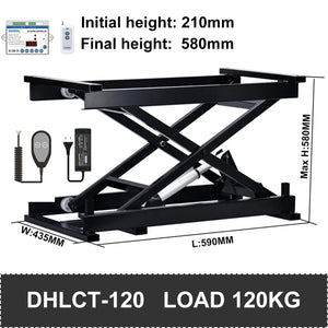 Electric Lifting Platform Tea Table 60/120/150kg Load Elevation Height Adjustable  Remote Control Motor Drive Iron Frame