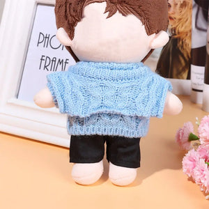 20CM Doll Clothes Tooling Style Vest Shorts Tight Fitting Uniform Knitted Sweater Overalls Suit For Idol Dolls Accessories