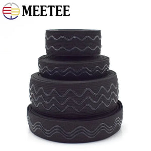 5/10Meters 2-4cm Wave Non-slip Elastic Band Stretch Rubber Tapes Garment Sport Pants Belt Underwear Strap DIY Sewing Accessories