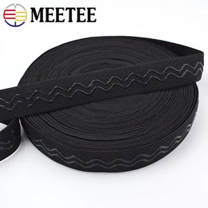 5/10Meters 2-4cm Wave Non-slip Elastic Band Stretch Rubber Tapes Garment Sport Pants Belt Underwear Strap DIY Sewing Accessories