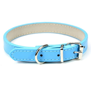 1 Piece Dog Collars Adjustable Color Pet Collars PU Leather Neck Strap Cat Collars Soft Pet Supplies for Dogs