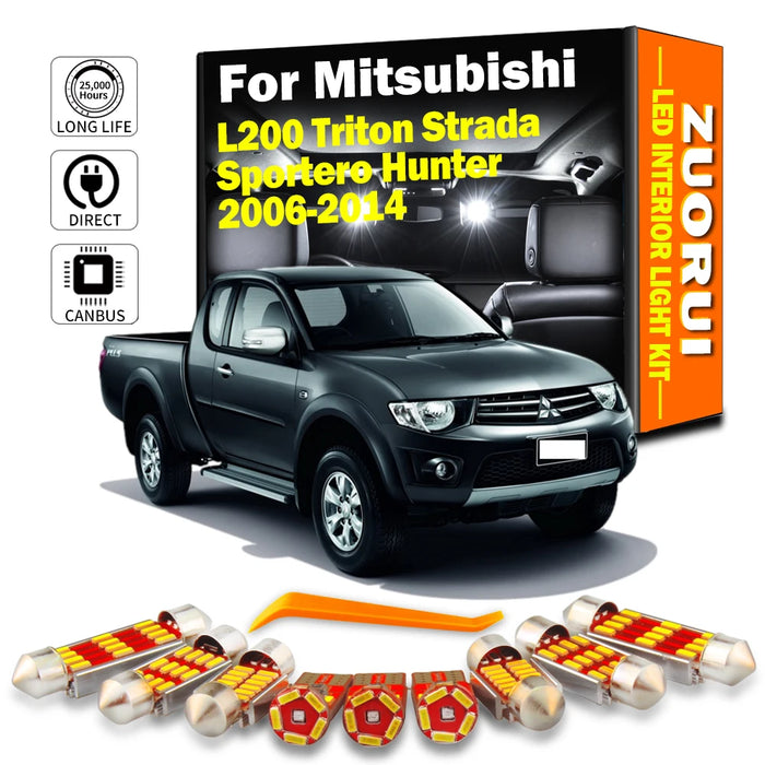 LED Interior Light Kit For Mitsubishi L200 Triton Strada Sportero Hunter 2006 2007 2008 2009 2010 2011 2012 2013 2014 Car Lamps