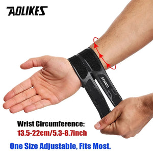 AOLIKES Sports Wrist Compression Wraps Wrist Support Brace Strap for Fitness Weightlifting Basketball Tennis Wrist Pain Relief