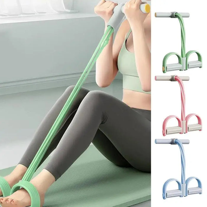 Yoga Pedal Puller Portable Resistance Band 6-Tube Pedal Ankle Puller Multi-color Abdominal Exerciser Elastic Pedal Booster Body