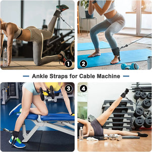 New Pedal Ankle Straps Double D-Ring Adjustable Ankle Support Resistance Training Dumbbell Exercises Mention Butt Sport Safety