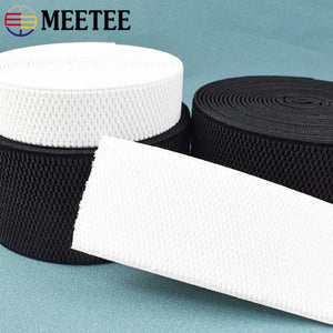 1/2M Meetee 25-100mm Elastic Band Elasticity Waistband Belt Webbing Stretch Strap Garment Skirt Rubber Tape Sewing Accessories