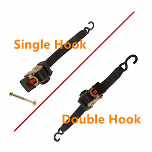 1PC Double / Single Hook Auto Retractable Universal Easy To Carry Ratchet Tie Down Starp S-Hooks Trailer Towing Automatic Rollup