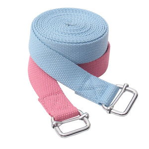 2.5m Women Yoga Strap Durable Cotton D-Ring Buckle Stretch Belt Fitness Exercise Gym Waist Resistance Fitness Bands Pilates Rope