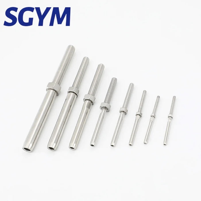 SGYM Swage Stud 2/2.5/3/4/5/6/8/10mm Wire Rope Right Hand Thread Stainless Steel 316 End Terminal Rope Fittings Cable Railing