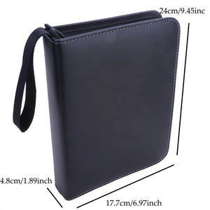 PU Leather 4 Pockets Game Card Book Card Side Loading Binder TCG Game Zipper Card Album Fixed Pockets Pages for MG/PKM/FOW/YGO