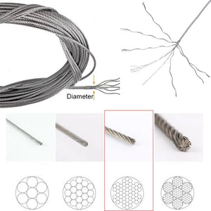 5/10m stainless steel wire rope 7*7 structure soft fishing cable lifting rope lifting rope pull rope drying rack wire rope