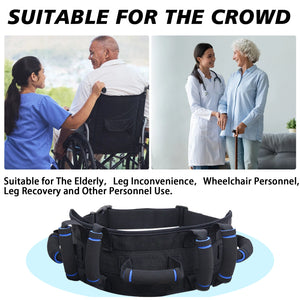 Leetye Mei Transfer Gait Belt Seniors 7 Handles Gate Belt Elderly Adjustable Lift Strap with Quick Release Buckle Anti-Slip