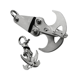 Folding Gravity Grab Hook Outdoor Rock Climbing Rescue Claw Survival Mountaineering Tool Multifunctional Stainless Steel/Iron