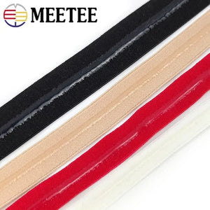 5M Meetee 8/10/15/20/25mm Elastic Band for Underwear Silicone Non-slip Stretch Rubber Bra Belt Strap Tapes DIY Sewing Accessory