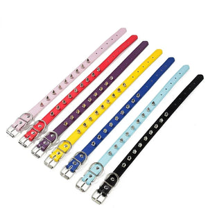 1pc Cool Cat Dog Collar Leather Spiked Studded Collars For Small Medium Colorful Pets Necklace Dogs Cats Neck Strap Pet Products