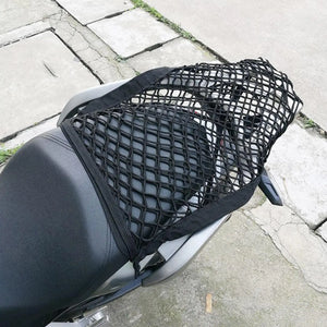 Cargo Net for Motorcycle Helmet Storage High-Elastic Double Layer Bungee Net Luggage Strap Rack Organizer for Motorbike 25X30cm