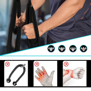 Fitness Tricep Rope Pull Down Workout Tricep Rope Cable Attachment Strength