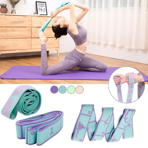 Yoga Rope Pull Strap Belt Stretch Resistance Band Yoga Pilates Fitness Exercise Belts Latin Dance Training Elastic Bands