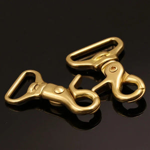 Solid Brass Trigger Clips Swivel Eye Bolt Snap Hook Lobster Clasps for Leather Craft Bag Strap Belt Webbing Pet Dog Rope Leashes