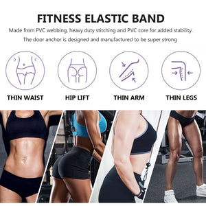 Fitness Elastic Exercise Training Strap Resistance Band Over Door Anchor Pull Rope Door Buckle for Home Working-out Accessories