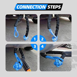 41000lbs Soft Shackle Synthetic 4X4 Tow Shackle Strap Protective Rope Heavy Duty Offroad Sleeve for Jeep Truck SUV