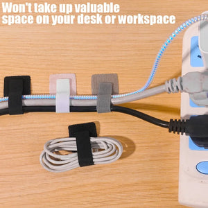 100/10Pcs Reusable Cable Organizer Desk Wire Winder Cable Tie Organizer Self Adhesive Cord Rope Holders Cord Protection Straps