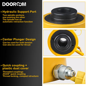 DOOROOM 30T Hollow Plunger Hydraulic Cylinder RCH-20 30TSingle Acting Ram Cylinder 100mm Heavy Duty Lifting Tool Multifunctional