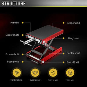 Motorcycle Lift Table 1100 Lbs Heavy Duty Hydraulic Lift Steel Dirt Bike ATV Wide Deck Scissor Lift Jack Table Foot Stand Jack