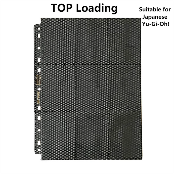 11 Holes Double-Sided Top Loading Black 9 Pockets Pages Protector For Japanese Yu-Gi-Oh Cards Game Cards Album Binder(30pack)