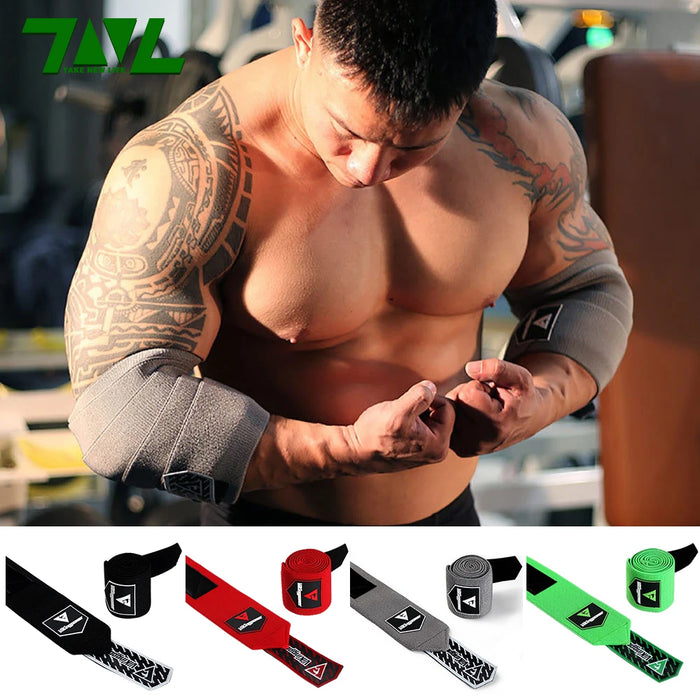 1PC PROSUPPS II 100cm Long Wrap Elbow Strap Bandage Brace Support Gym Fitness Sport Protecter Pad for Weightlifting Bench Press