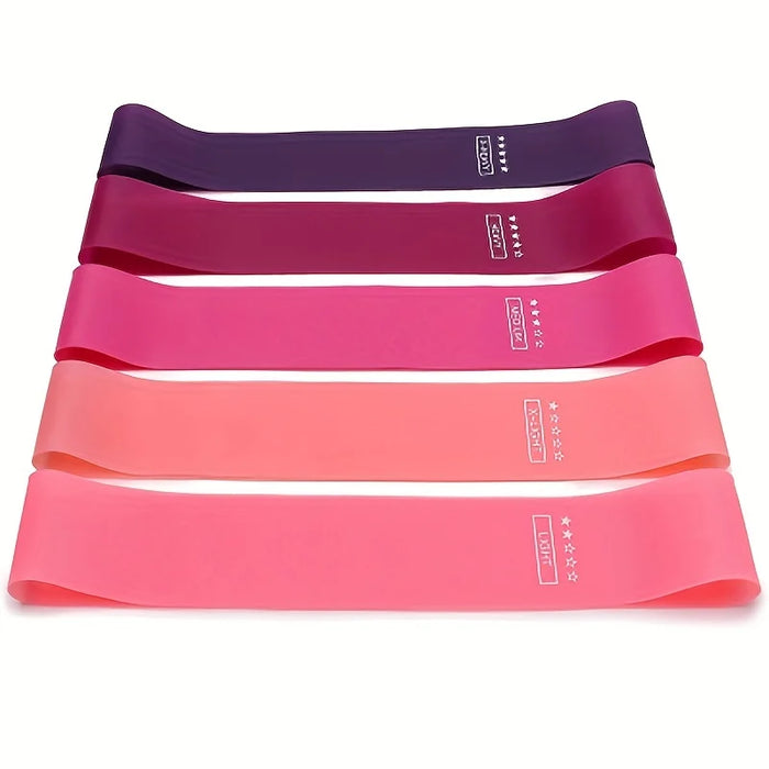 5 PC Gradient Resistance Strap Silicone Stretch Strap Fitness Arm Up Squat Stretch Strap Yoga Pull Strap