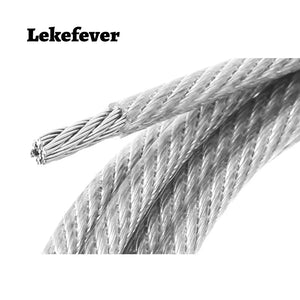 5/10 Meter Steel wire rope with PVC Coated Flexible Soft Transparent Cable Lighting Curtain Cord Suspension ropes 1/2/3/4/5/6mm