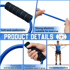 Pilates Resistance Band Cross Exercise Band Elastic Loop Tube Strap with Comfort Grips Fitness Equipment for Home Yoga Workout