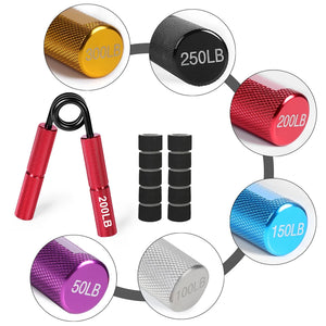 50-300LB Resistance Hand Grip Strength Trainer Wrist Forearm Strengthener Metal Non Slip Finger Exercise with Protective Case