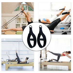 2pcs Double Loop Pilates Circle Foot Straps W/ D-rings For Foot Reformer Fitness Equipment Straps Pilate Exercise Training Belt