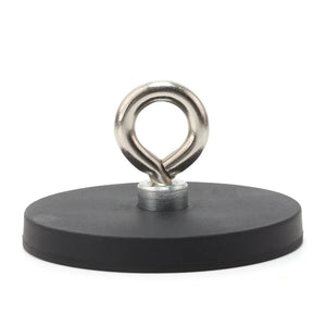 5Pcs D22/31/43/66/88mm Round Rubber-Coated Magnet Hook Strong Neodymium Magnets Fishing Rubber Coated Lifting Ring Magnets Hooks