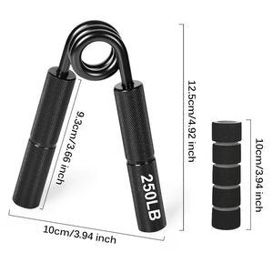 50-300LB Resistance Hand Grip Strength Trainer Wrist Forearm Strengthener Metal Non Slip Finger Exercise with Protective Case