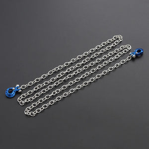 Metal CNC Trailer Hook Winch Hook With Trailer Chain Accessories for 1/10 RC Car Axial SCX10  TRX4 D90 Tamiya CC01