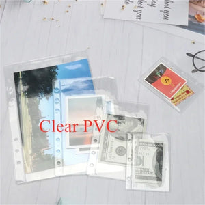 30pcs Budget Binder Top Loading Clear Frost PVC Envelope Pouch Zipless Loose Leaf Binder Pocket A5 A6 A7 Binder Envelope Refills