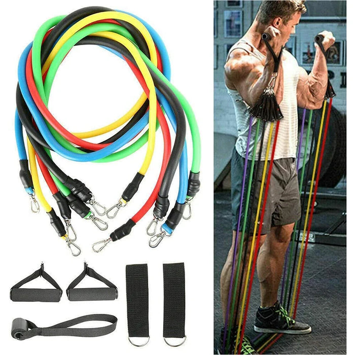 Resistance Bands Set Yoga Workout Bands Home Exercise Bands with Door Anchor Handles Ankle Straps Gym