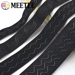 5/10Meters 2-4cm Wave Non-slip Elastic Band Stretch Rubber Tapes Garment Sport Pants Belt Underwear Strap DIY Sewing Accessories